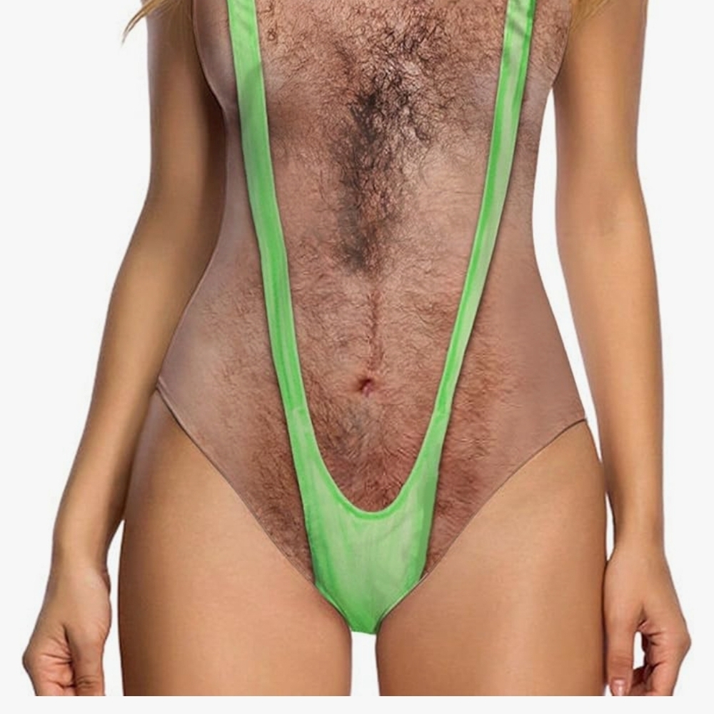 Novelty Green One-Piece Swimsuit